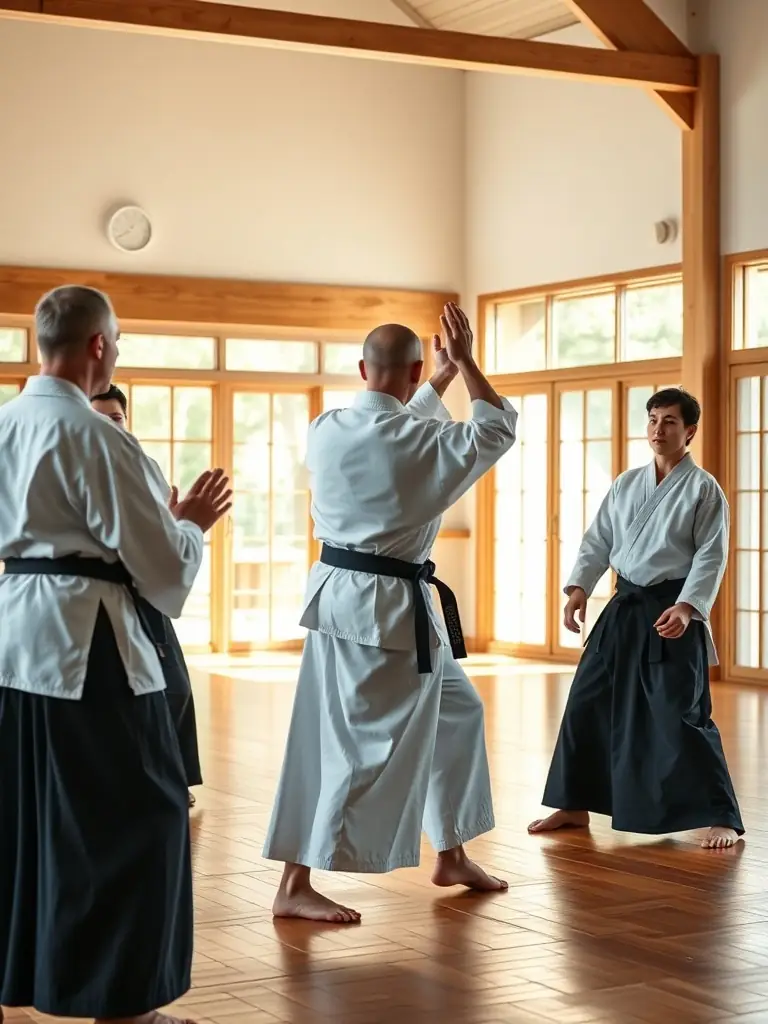 A karate instructor demonstrating a self-defense technique to a student, highlighting practical skills at KARATE CLUB DE SAVIGNY EN SANCERRE.